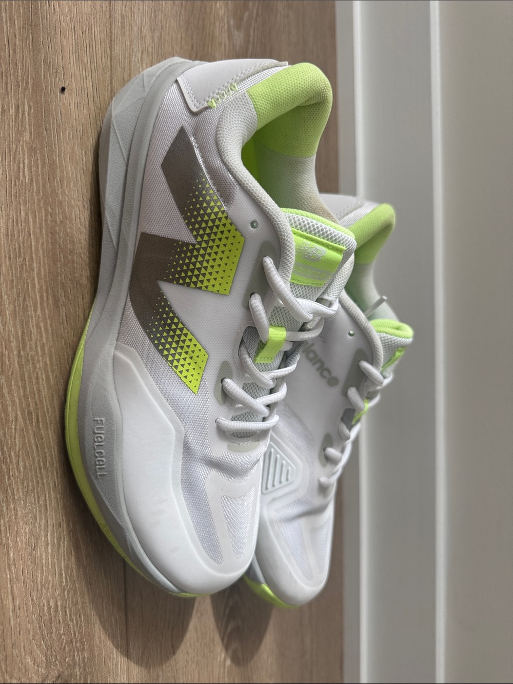 New Balance White & Lime Athletic Tennis Paddle Shoes
